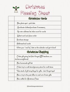 Christmas Planning Sheet – A Printable!