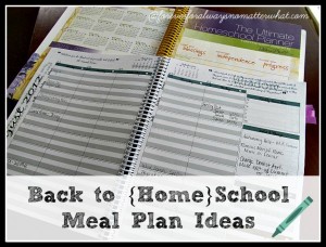 Back to {Home}School Meal Plan Ideas